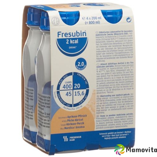 Fresubin 2kcal Drink Aprikose-Pfirsich 4x 200ml buy online