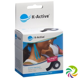 K-active Kinesio Tape 5cmx5m Schwarz Wasserabweisend 6 Stück