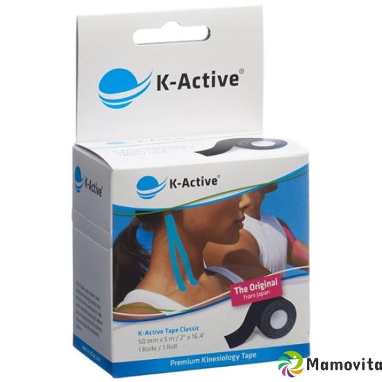 K-active Kinesio Tape 5cmx5m Schwarz Wasserabweisend 6 Stück buy online