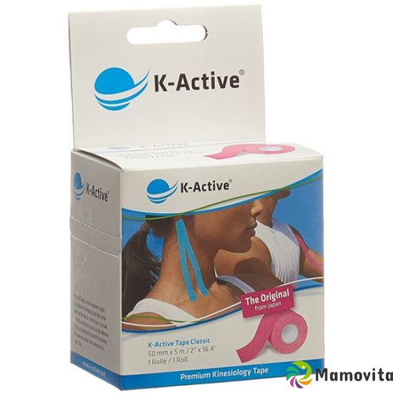 K-active Kinesio Tape 5cmx5m Pink Wasserabweisend 6 Stück buy online