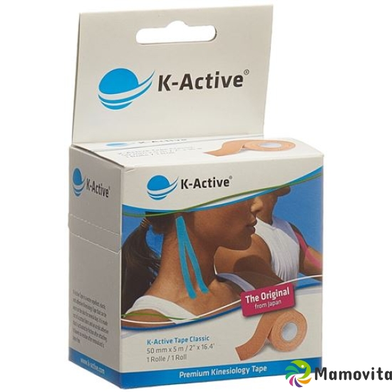 K-active Kinesio Tape 5cmx5m Beige Wasserabweisend 6 Stück buy online