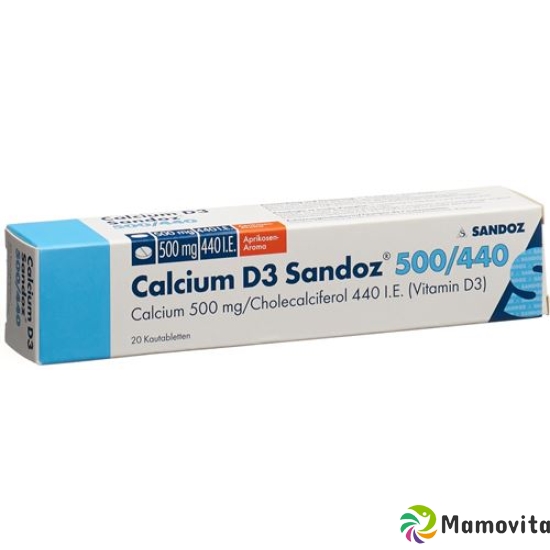 Calcium D3 Sandoz Kautabletten 500/440 Aprikose 20 Stück buy online