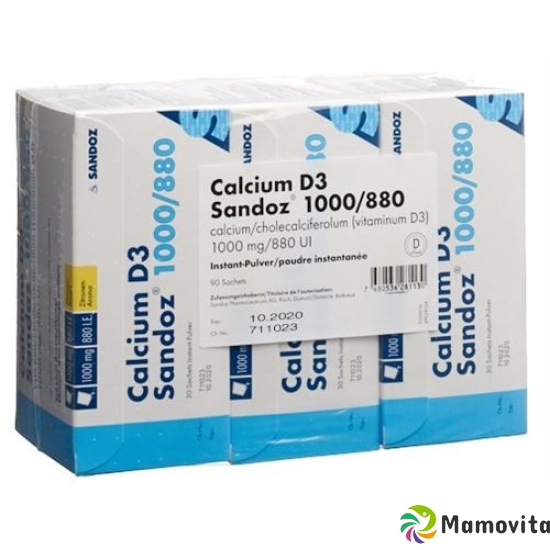 Calcium D3 Sandoz Pulver 1000/880 90 Stück buy online