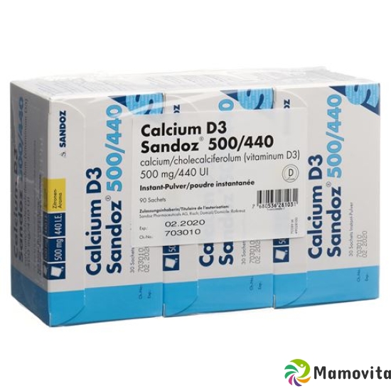 Calcium D3 Sandoz Pulver 500/440 90 Stück buy online