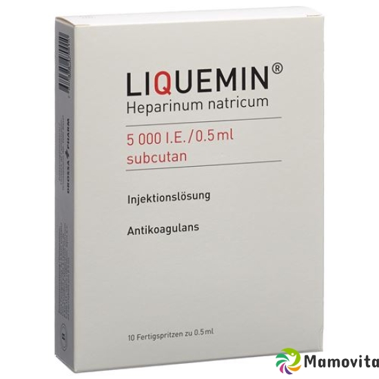 Liquemin 5000 E/0.5ml S.c. 25 Fertigspritzen 0.5ml buy online