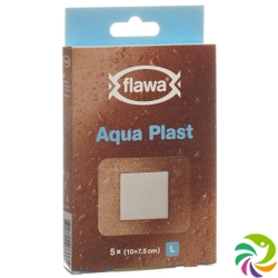 Flawa Aqua Plast Pflasterstrips Wasserfest 7.5x10cm 5 Stück