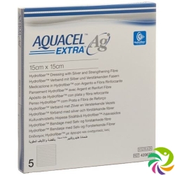 Aquacel Ag Extra Hydrofiber Verband 15x15cm 5 Stück