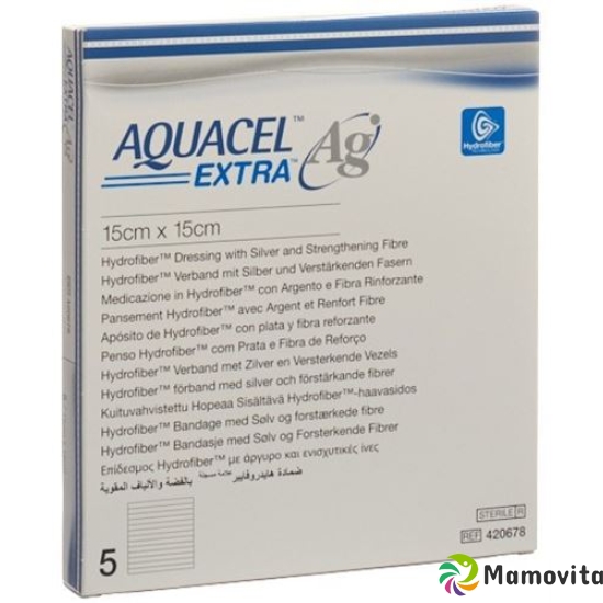 Aquacel Ag Extra Hydrofiber Verband 15x15cm 5 Stück buy online