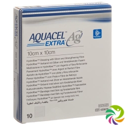 Aquacel Ag Extra Hydrofiber Verband 10x10cm 10 Stück