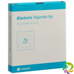 Biatain Alginate Ag Kompresse 10x10cm 10 Stück