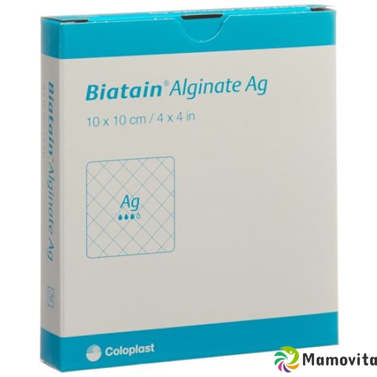 Biatain Alginate Ag Kompresse 10x10cm 10 Stück buy online