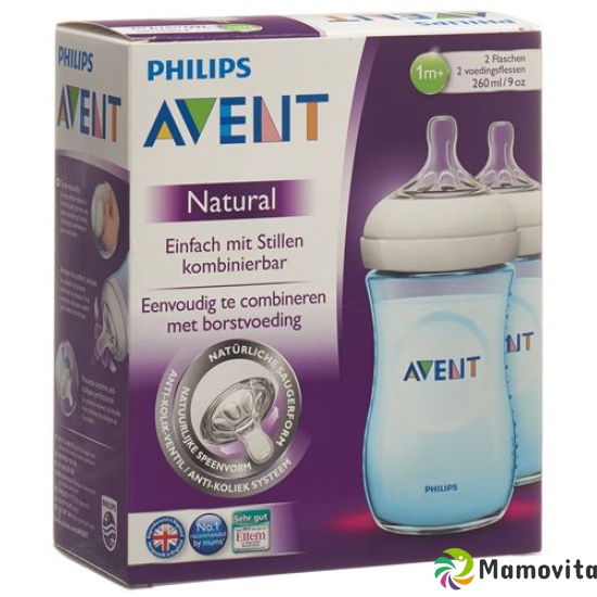 Avent Philips Naturnah Bottle 2x260ml Duo blue buy online