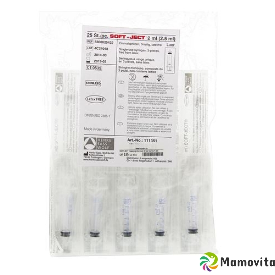 SOFT-JECT disposable syringe Luer 2.5ml sterile 25 pcs buy online