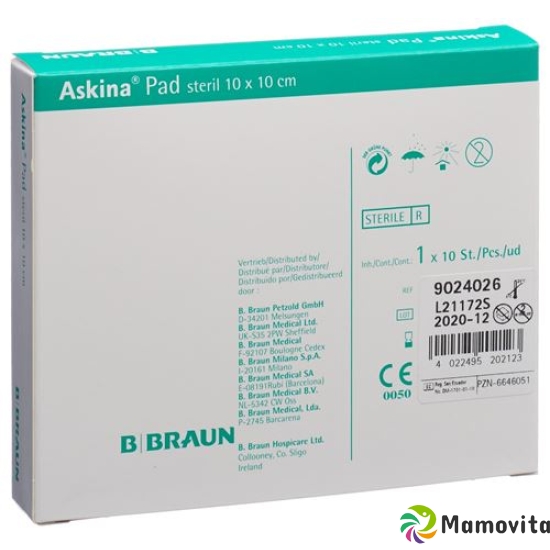 Askina Pad Vliesstoffkompresse 10cmx10cm 10 Stück buy online