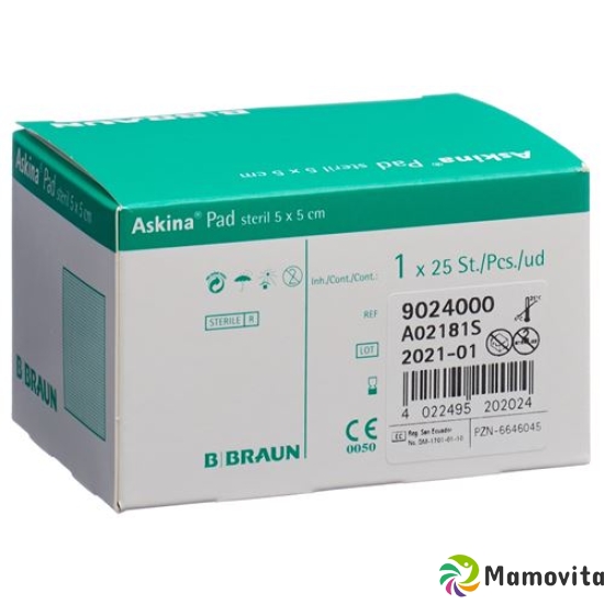 Askina Pad Vliesstoffkompresse 5cmx5cm 25 Stück buy online