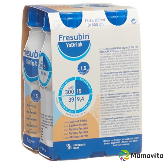 Fresubin YoDrink apricot and peach 4 x 200 ml buy online