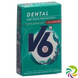 V6 Dental Care Gum Spearmint + fluorides Box