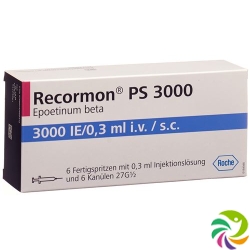 Recormon Ps Injektionslösung 3000 E/0.3ml Fertigspritzen 6 Stück