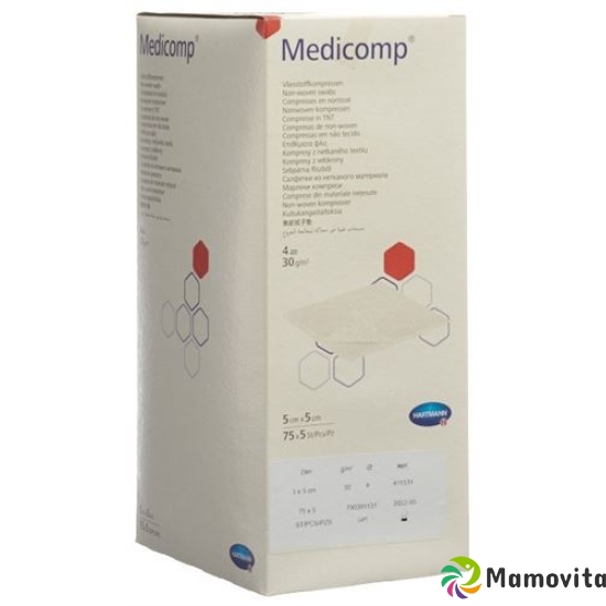 Medicomp Vlieskompressen 5x5cm 4-fach 30g/m2 75x 5 Stück buy online