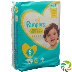 Pampers Premium Prot Grösse 6 15+kg Tragepack 19 Stück