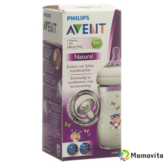 Avent Philips Natural Bottle 260ml Hippo buy online