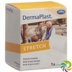 Dermaplast Stretch Gazebinde 6cmx10m Weiss