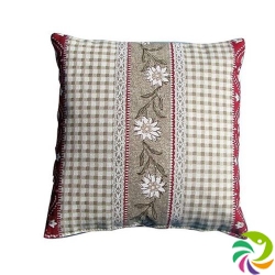 Sky green rapeseed cushion 20x20cm Edelweiss check