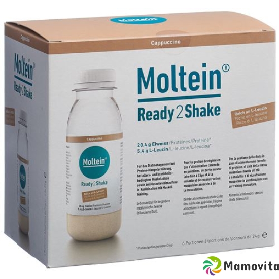 Moltein Ready2shake Cappuccino 6 Flasche 24g buy online