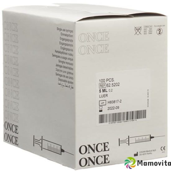 Once Einmalspritze 5ml Luer Exzent 100 Stück buy online