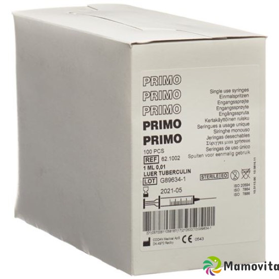 Primo Tuberkulin Spritzen Luer O Nad 100x 1ml buy online