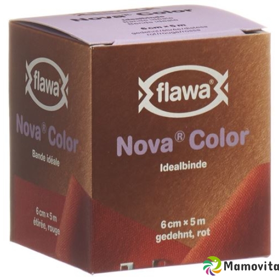 Flawa Nova Color Universalbinde 6cmx5m Rot buy online