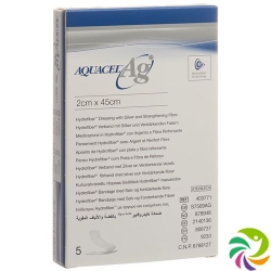 Aquacel Ag Hydrofiber Silber Tamponade 2x45cm 5 Stück