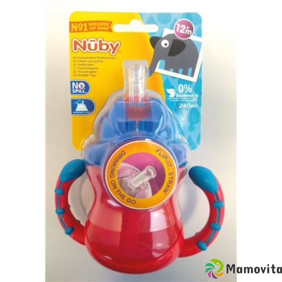 Nuby Trinkhalmtasse Flip-It Grip with handles buy online