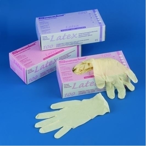 Semadeni Untersuchungs-Handschuhe Latex S Gepudert Box 100 Stück buy online