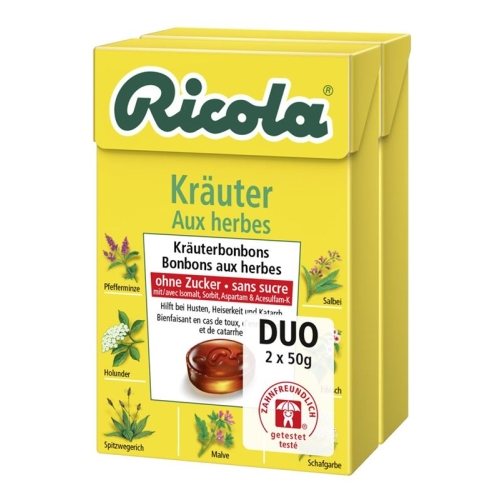 Ricola herbal sweets without sugar Box 2 x 50 g buy online