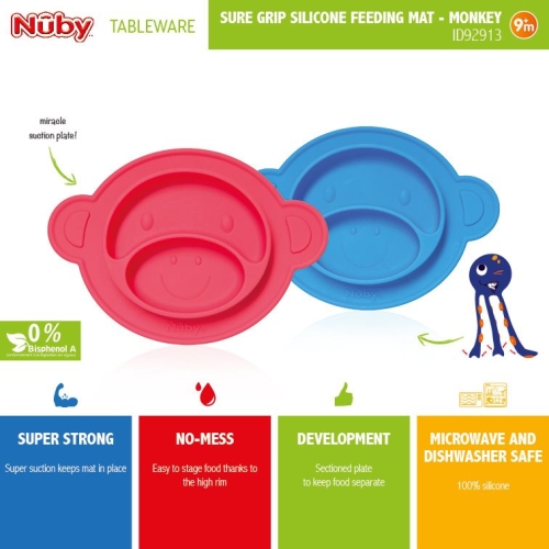 Nuby Non-Slip Sil-Esslerntel Aff 9mt+ buy online