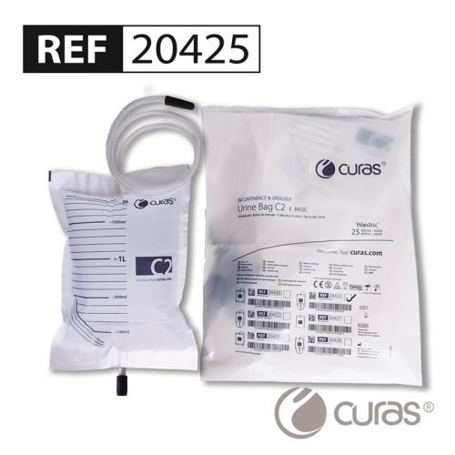 Curas C2 Urinbeutel 2L 90cm Rv+ablauf 250 Stück buy online