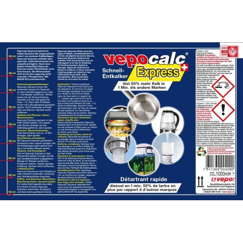 Vepocalc Express Schnell-Entkalker Flasche 1000ml buy online