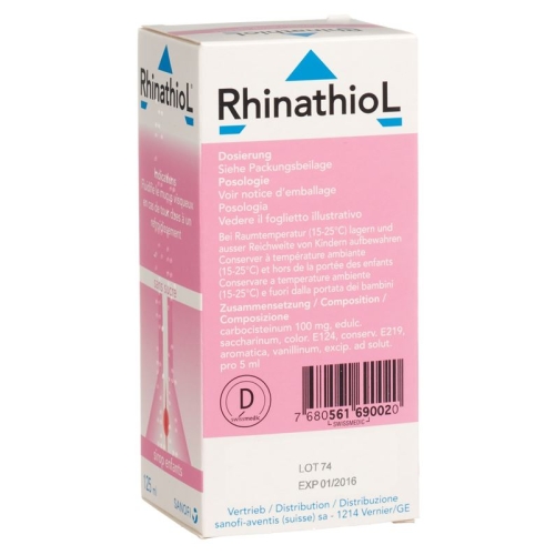 Rhinathiol Sirup Kind ohne Zucker 125ml buy online