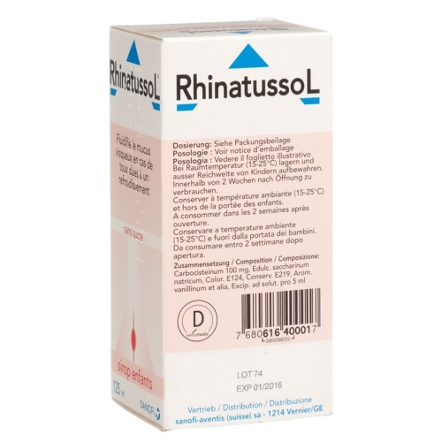 Rhinatussol Sirup Kind Flasche 125ml buy online