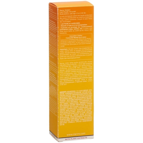 Clarins Solaire Spray Lait Secur Uvb50+ 150ml buy online