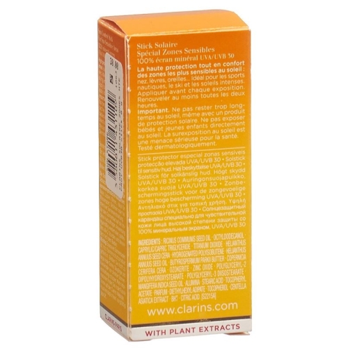 Clarins Solaire Stick Zones Hte Prot Uvb30 8g buy online