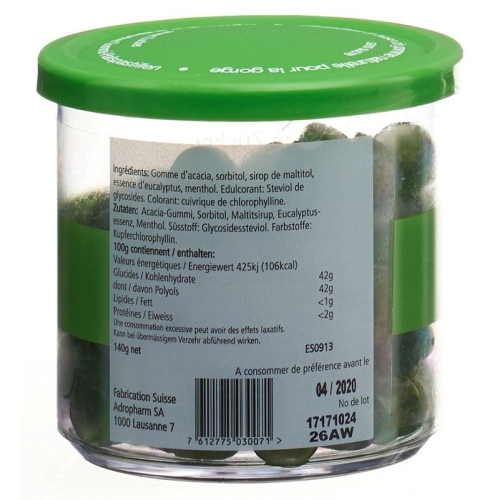 soothing Adropharm eucalyptus without sugar lozenges 140 g buy online