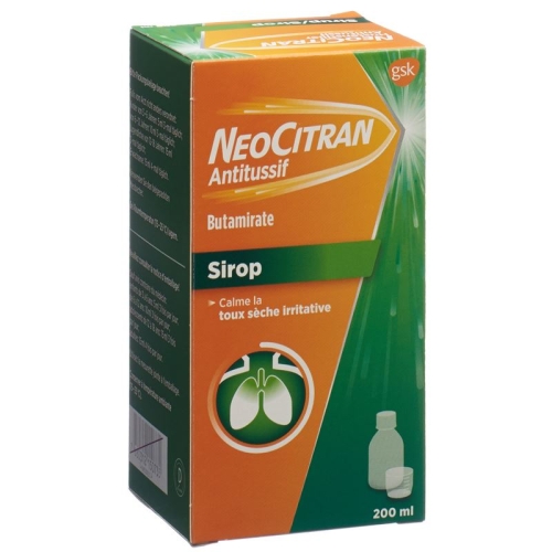 NeoCitran cough suppressants syrup 15 mg / 10 ml 200 ml Glasfl buy online