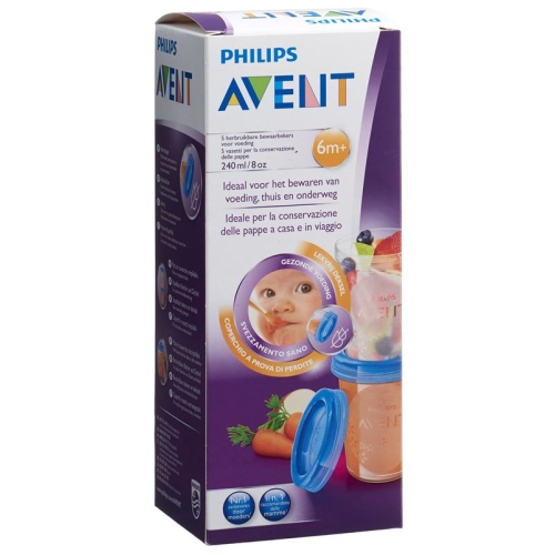 Avent Philips Via storage cup 240ml 5 cup lid 5 buy online