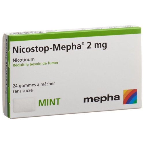 Nico stop Mepha gum 2 mg mint 24 pcs buy online