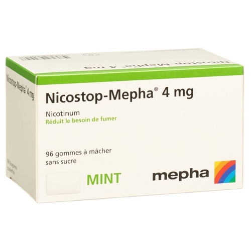 Nico stop Mepha gum 4 mg mint 96 pcs buy online