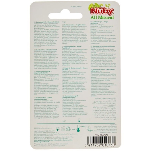 Nuby All Naturals finger toothbrush and toothpaste 20g buy online