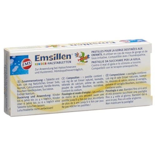 Emsillen children Halstabletten with vanilla 20 pcs buy online