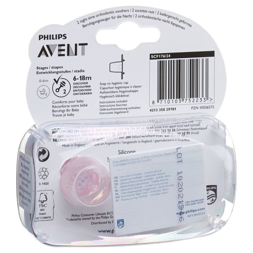 Avent Philips pacifier night 6-18 months pink buy online